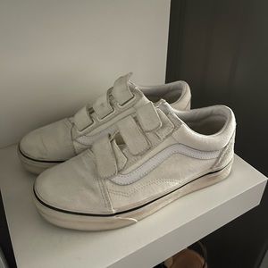 Cream velcro vans
